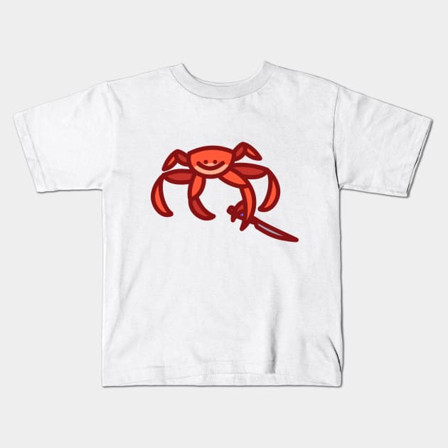 Knife Crab Kids T-Shirt by pwbstudios